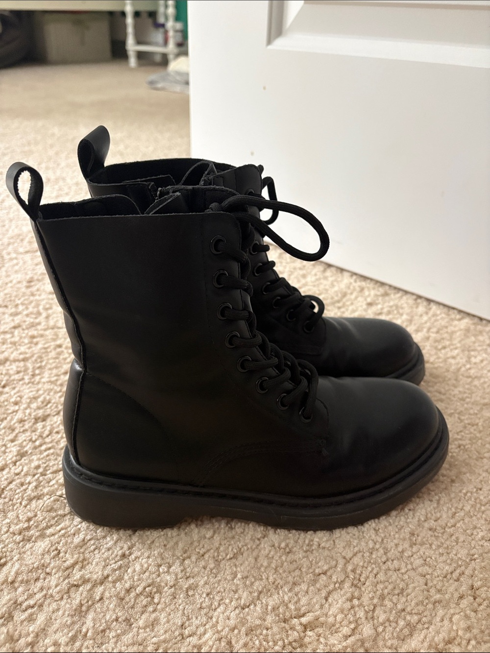 Women’s Black Lace-Up Combat Boots